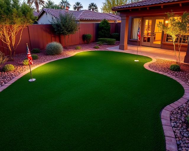 Custom backyard putting green