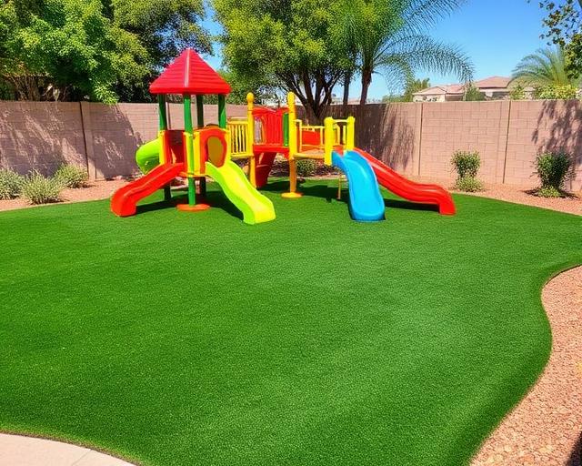 Playground artificial turf installation