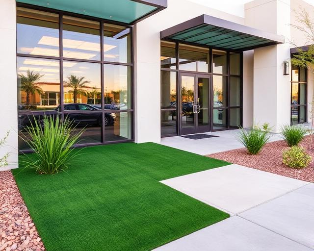 Commercial artificial grass installation